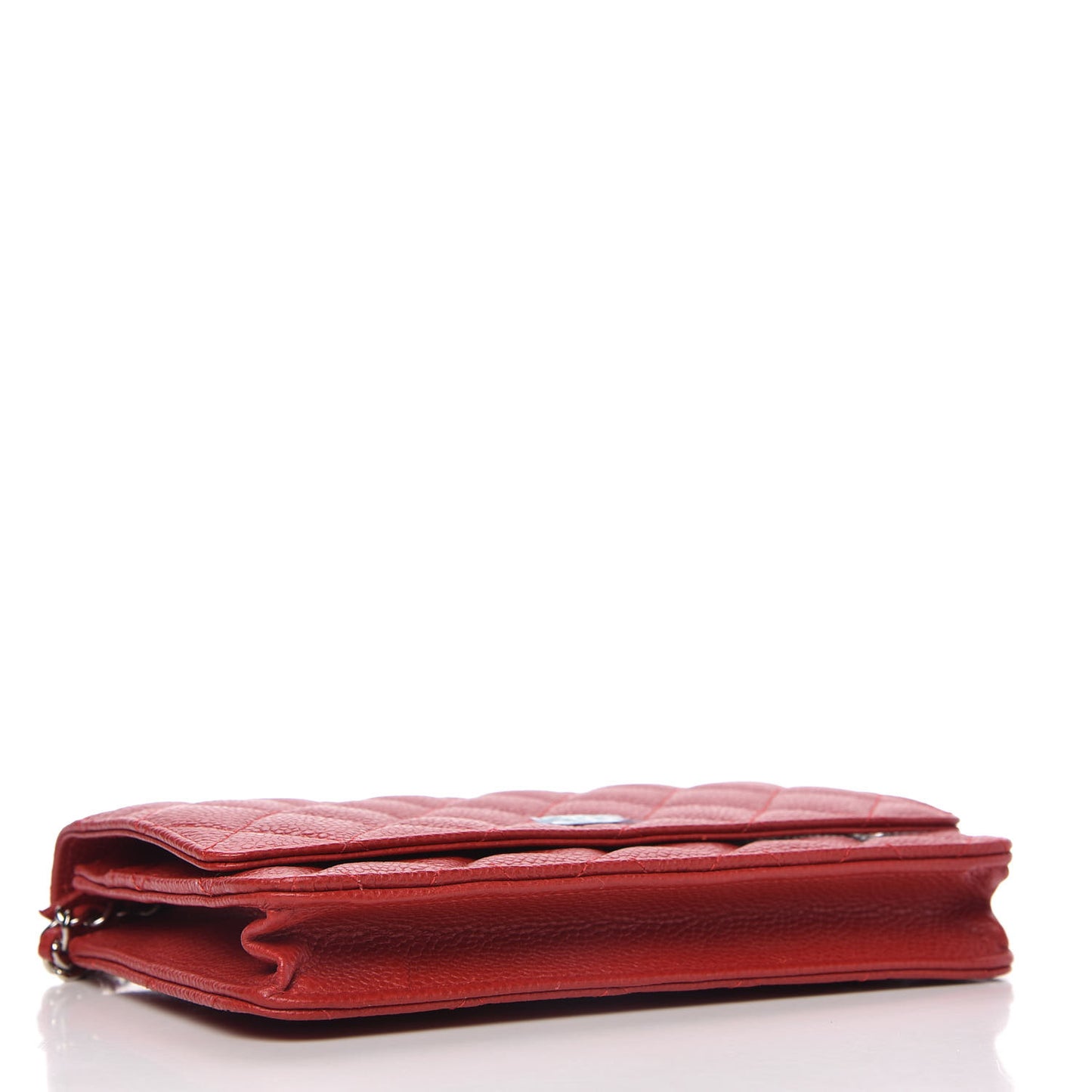 Caviar Quilted Wallet on Chain WOC Red