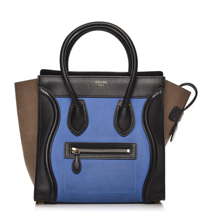 Celine Calfskin Nubuck Suede Micro Tri-Color Luggage Blue 1 of 8