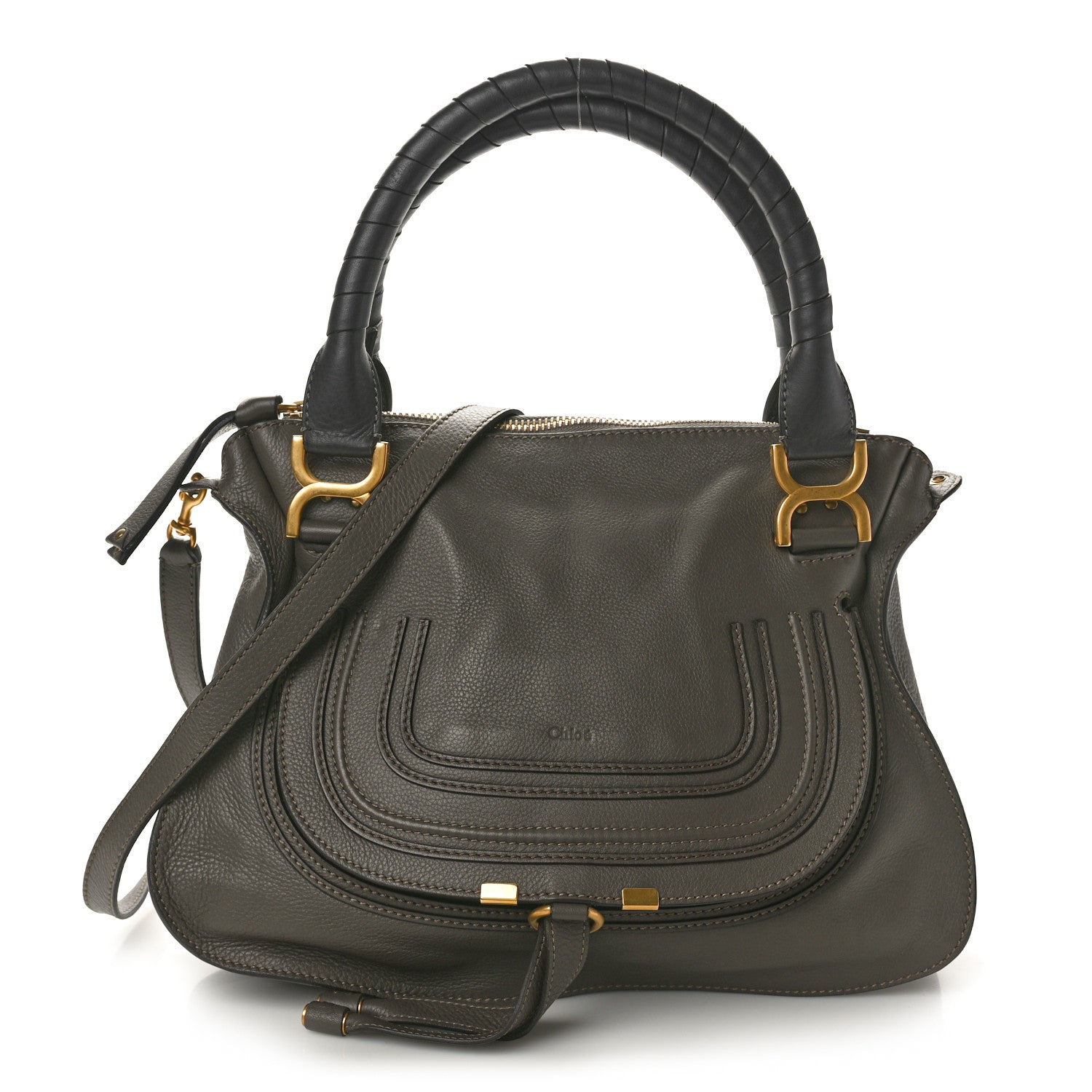 Chloe Calfskin Medium Marcie Satchel Anchor Grey 1 of 10