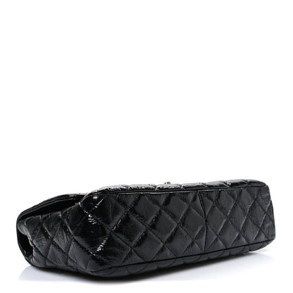 Chanel Crinkled Patent Quilted Jumbo Single Flap Black 3 of 9