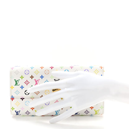 Louis Vuitton Monogram Multicolor Sarah Wallet White Anie 2 of 13