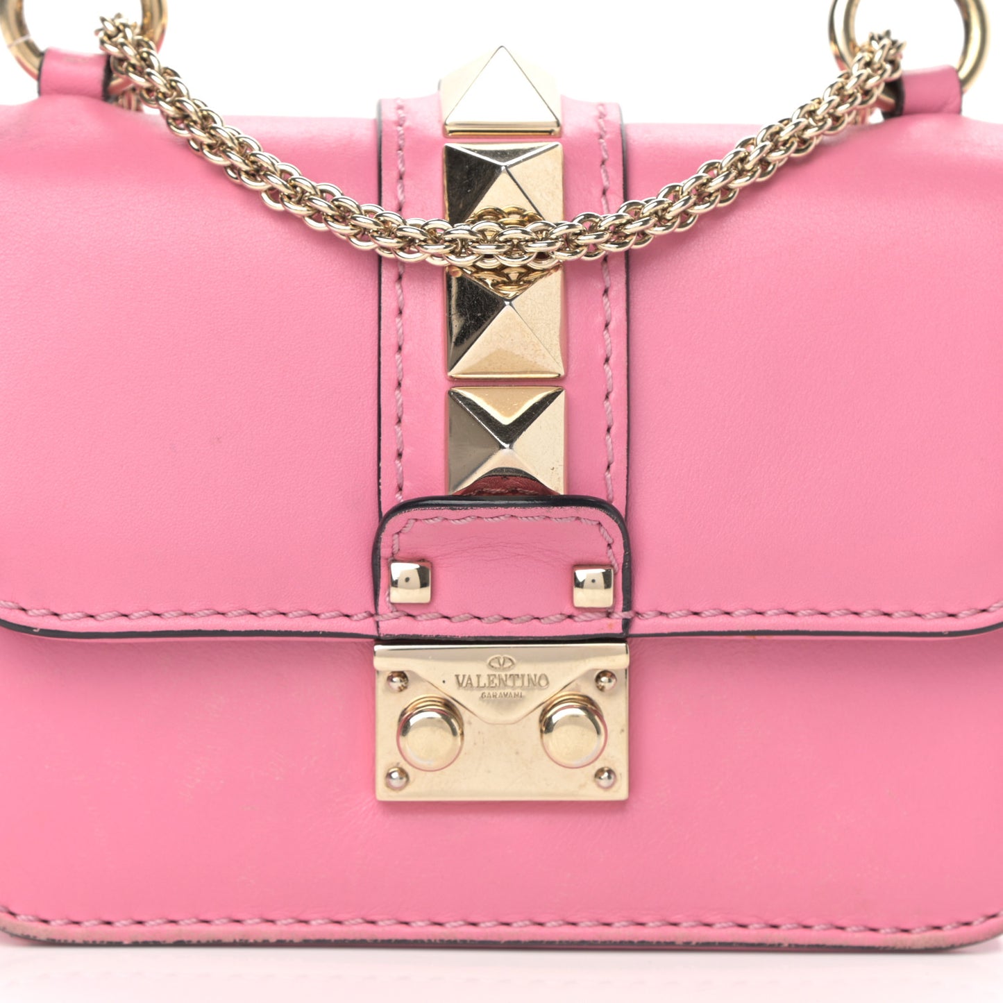 Vitello Mini Glam Lock Rockstud Flap Ninphea