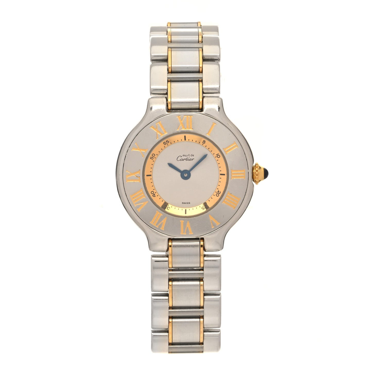 Stainless Steel 18K Yellow Gold 28mm Must De 21 Quartz Watch