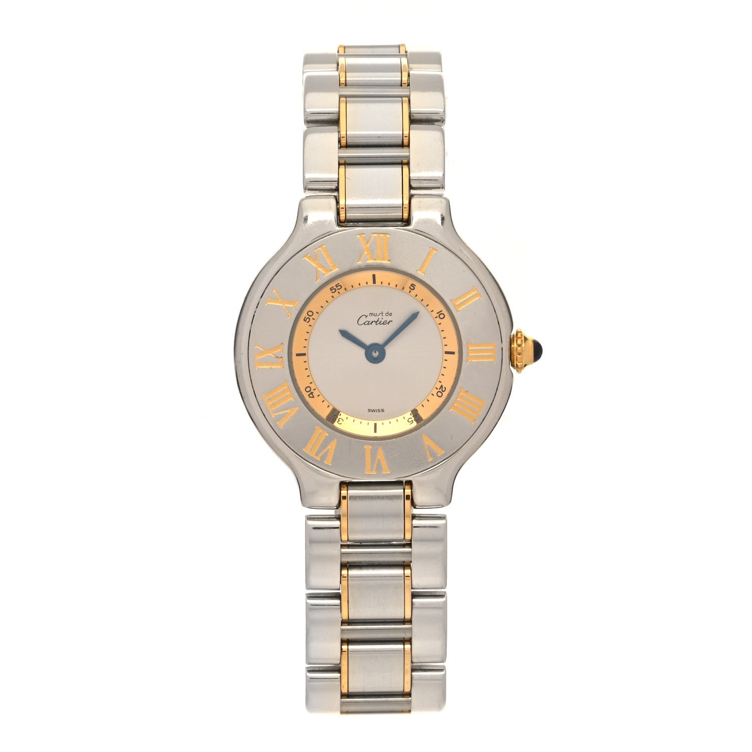 Cartier Stainless Steel 18K Yellow Gold 28mm Must De 21 Quartz Watch 1 of 4