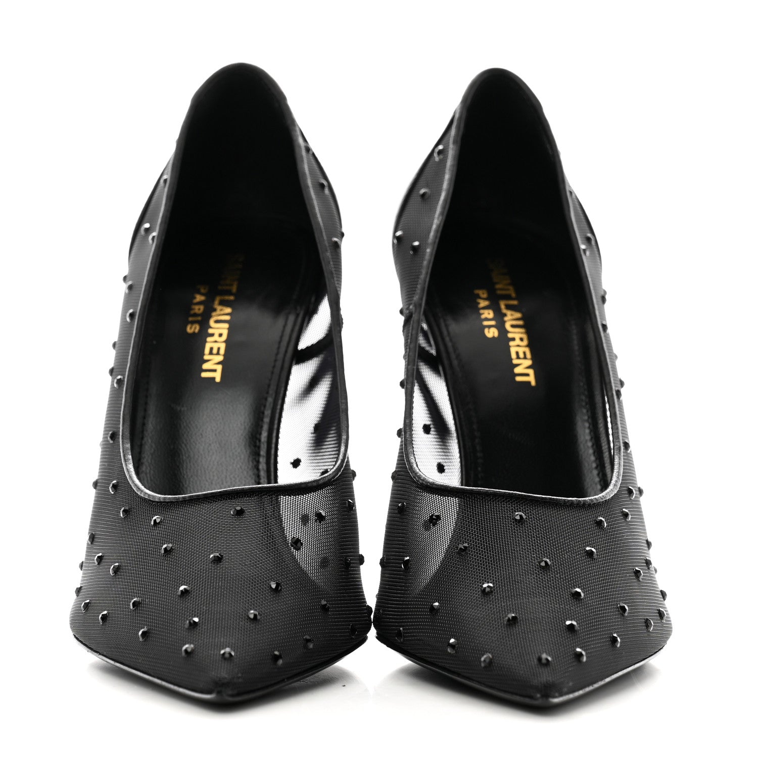 Saint Laurent Rhinestone Mesh 105 Anja Pumps 37 Black 2 of 8
