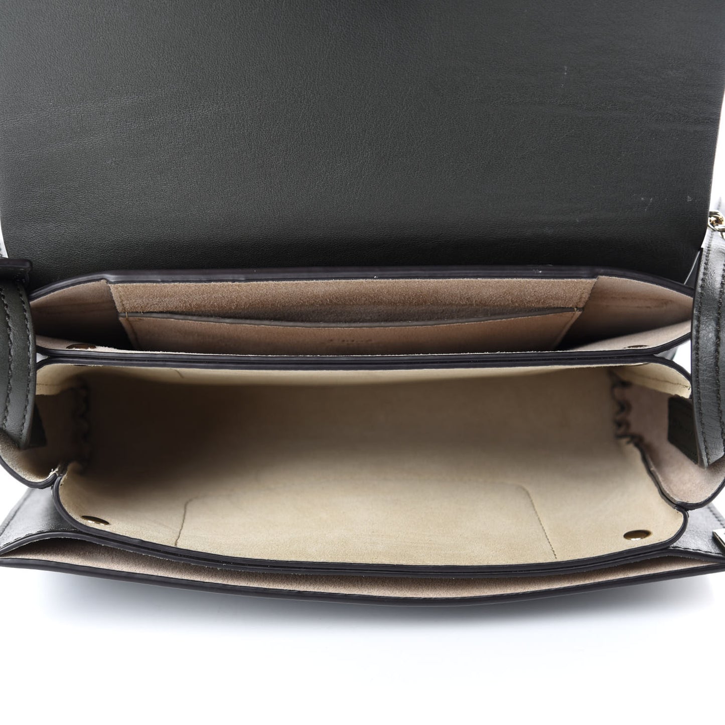 Suede Calfskin Small Faye Shoulder Bag Deep Forest