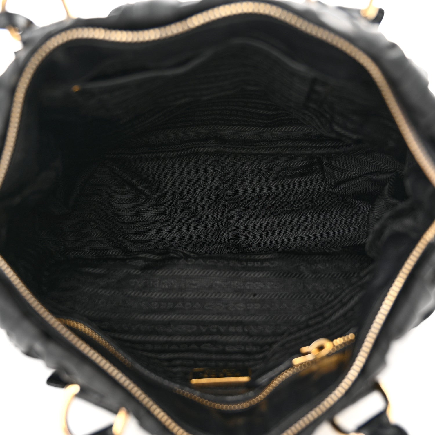 Prada Tessuto Nylon Nappa Braided Gaufre Shopping Satchel Black 5 of 18