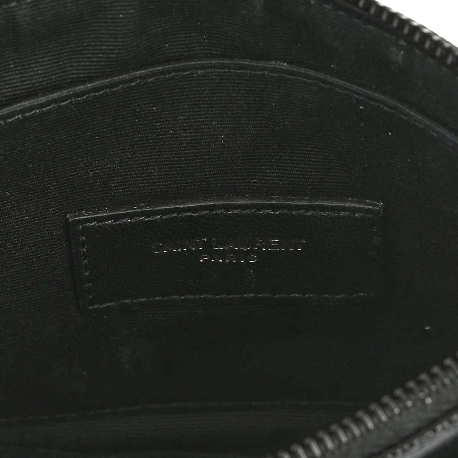 Saint Laurent Grain De Poudre Chevron Monogram Bill Pouch Black 5 of 5