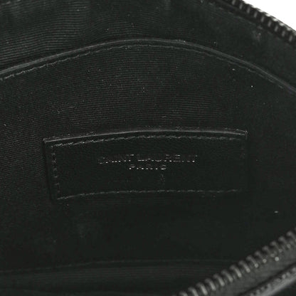 Saint Laurent Grain De Poudre Chevron Monogram Bill Pouch Black 5 of 5