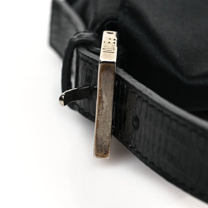 Fendi Satin Lizard Crystal Baguette Black 10 of 10
