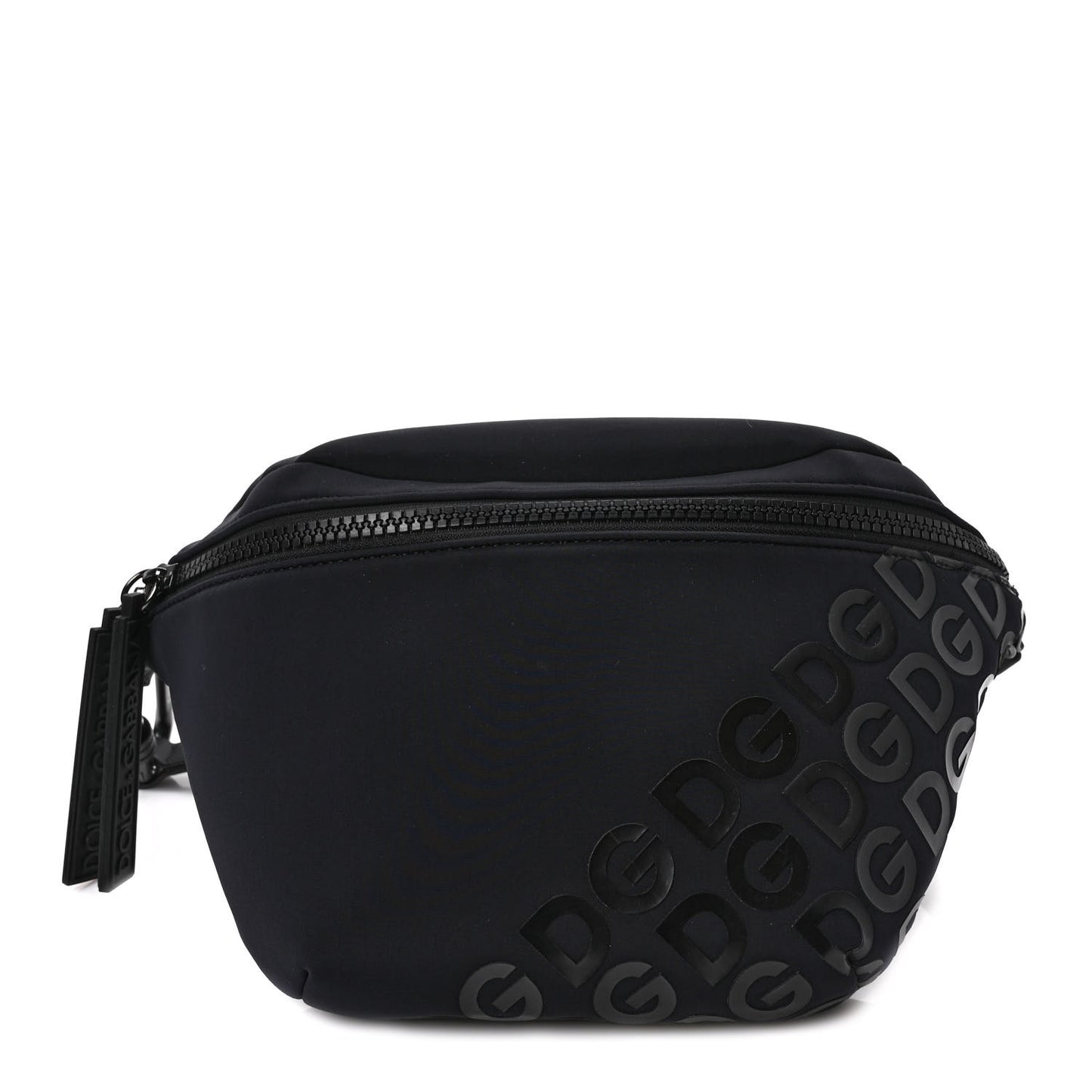 Neoprene Millennials Logo Waist Bag Black White