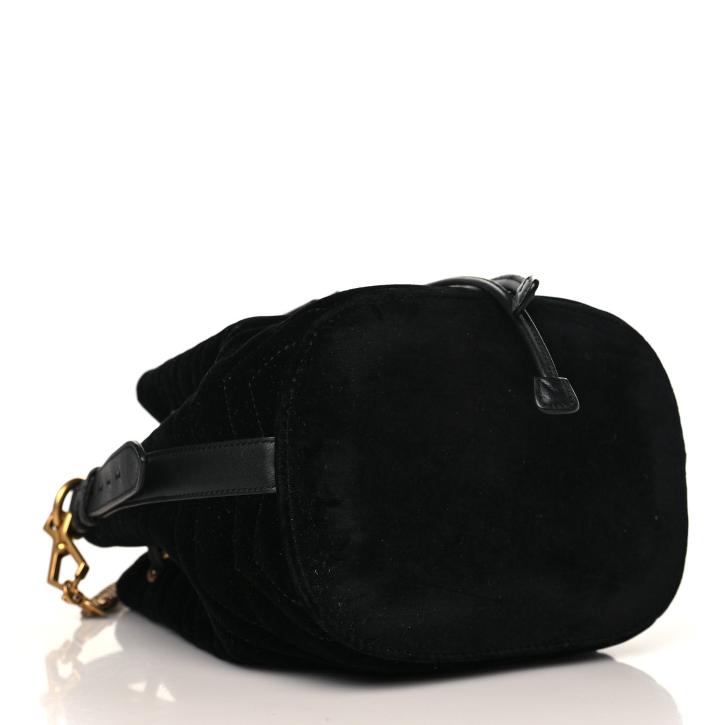 Velvet Matelasse GG Marmont Bucket Bag Black
