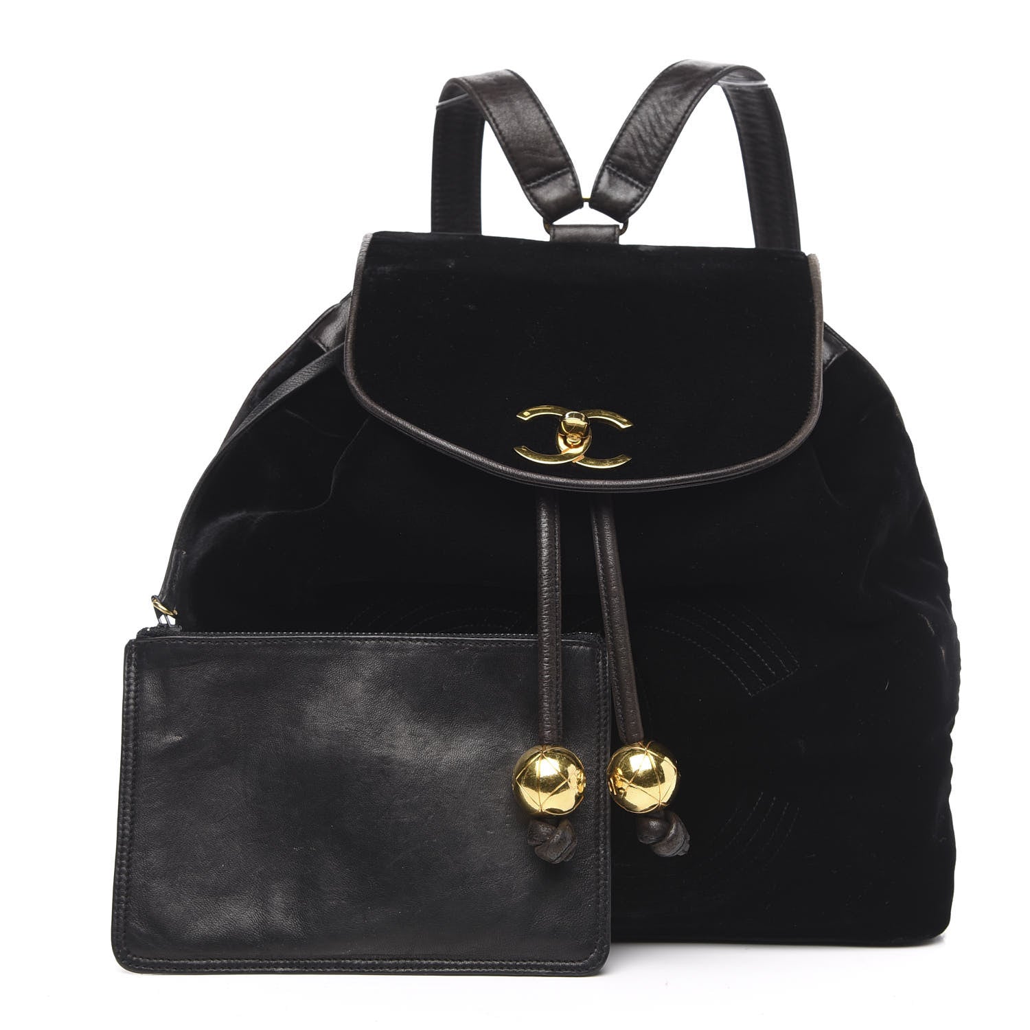 Chanel Velvet Drawstring Backpack Black 2 of 13