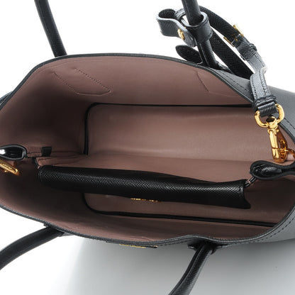 Prada Saffiano Cuir Medium Double Bag Black Mughetto 6 of 8