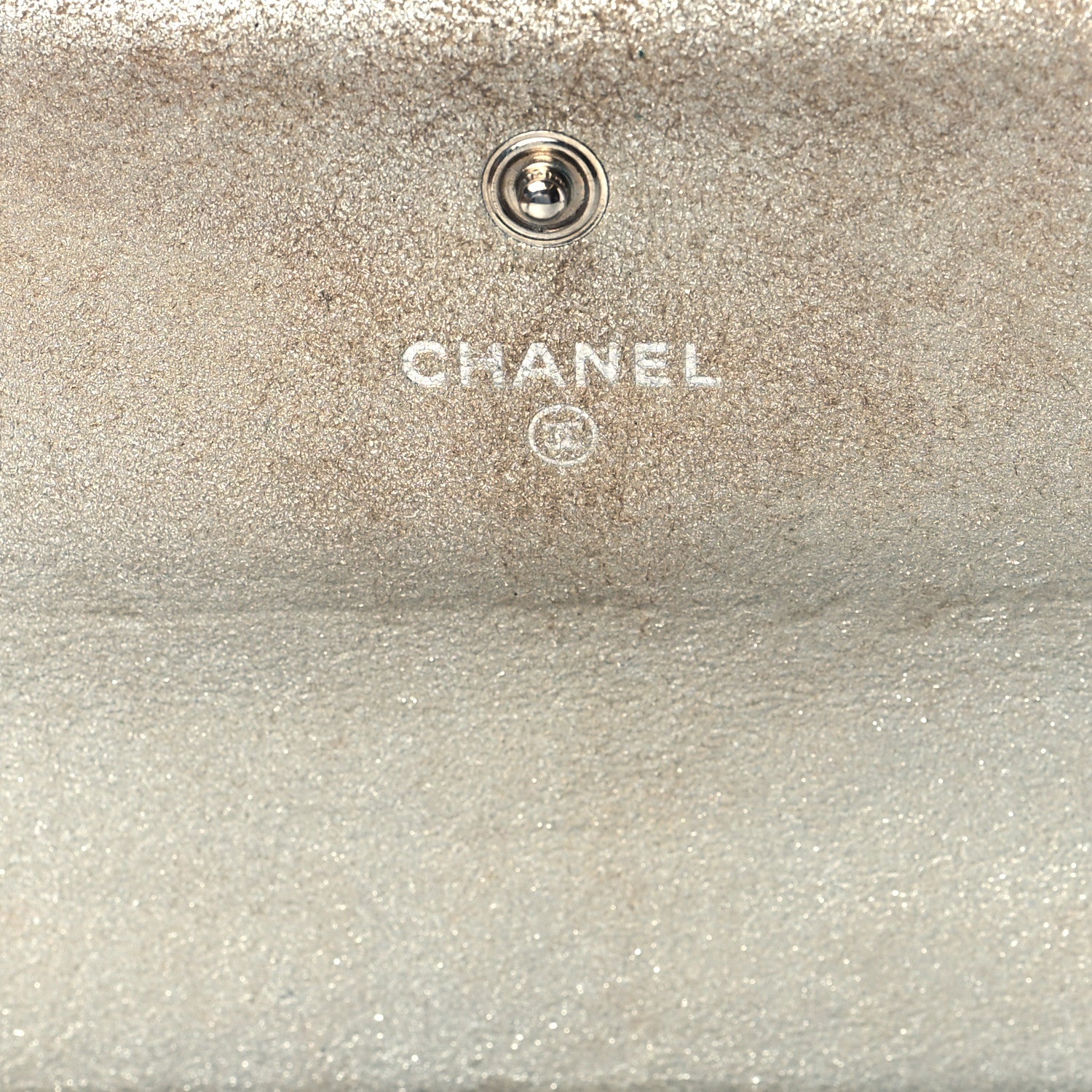 Chanel Iridescent Lizard Wallet With Removable Chain Silver 6 of 13