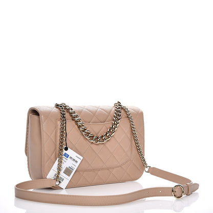 Chanel Caviar Quilted Large Studded Flap Beige 4 of 9