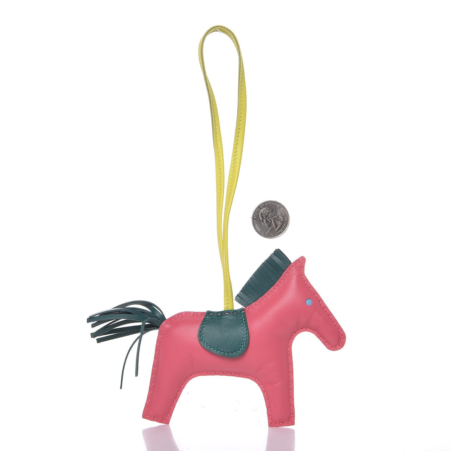 Hermes Milo Lambskin Grigri Rodeo Horse Bag Charm MM Rose Azalee Malachite Lime Celeste 2 of 5