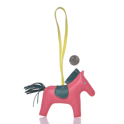 Hermes Milo Lambskin Grigri Rodeo Horse Bag Charm MM Rose Azalee Malachite Lime Celeste 2 of 5