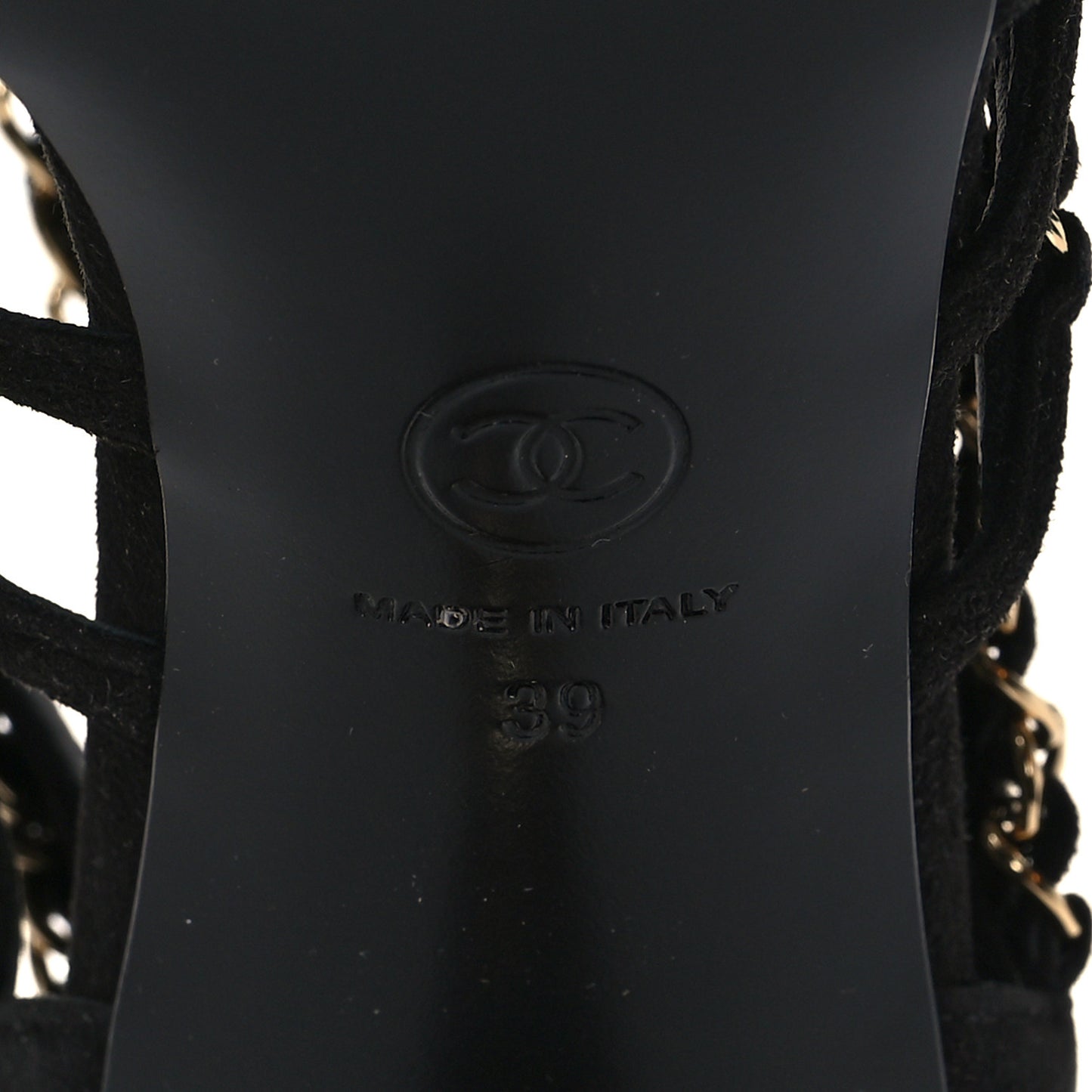 Kid Suede Chain CC Sandals 39 Black