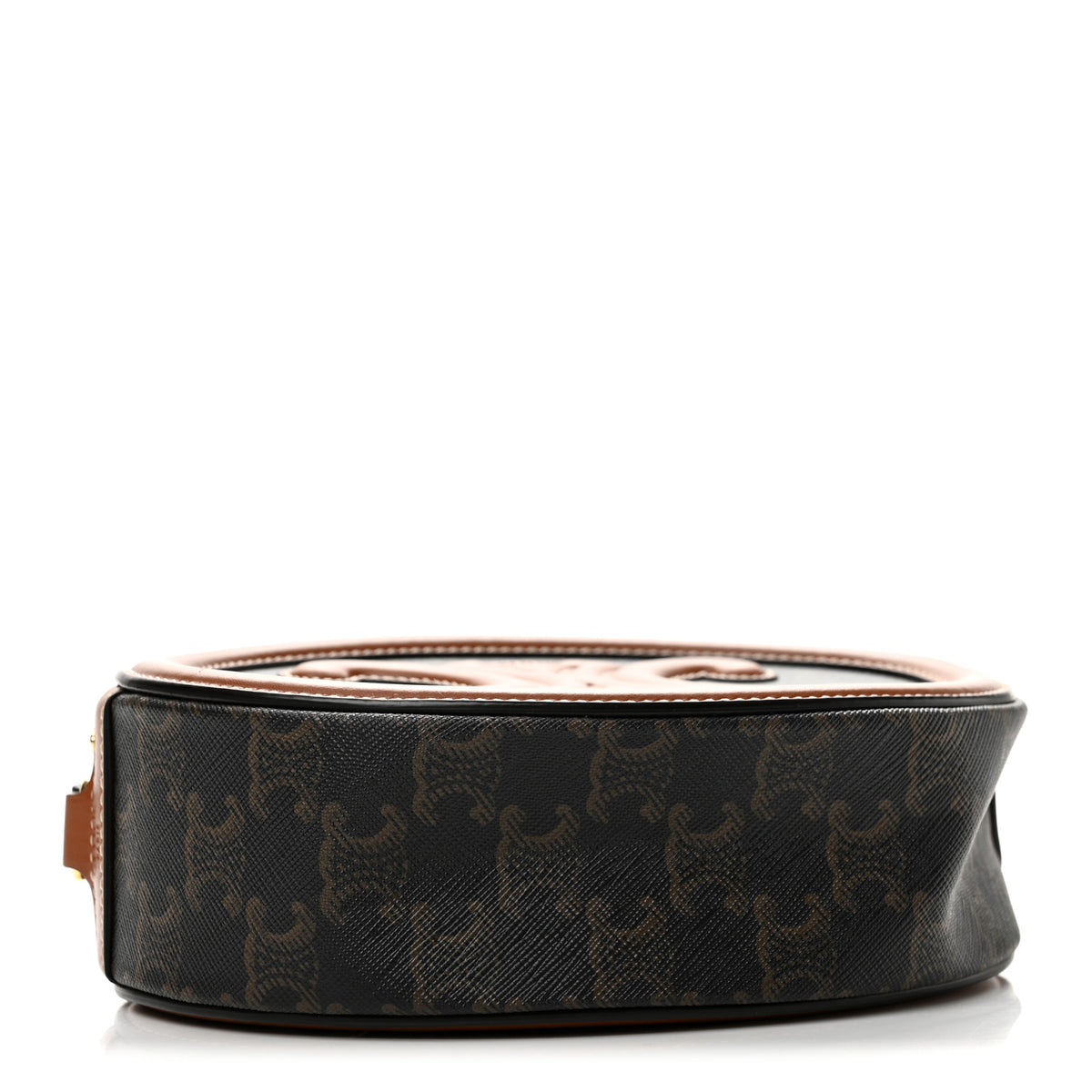 Canvas Calfskin Cuir Triomphe Oval Purse Crossbody Tan