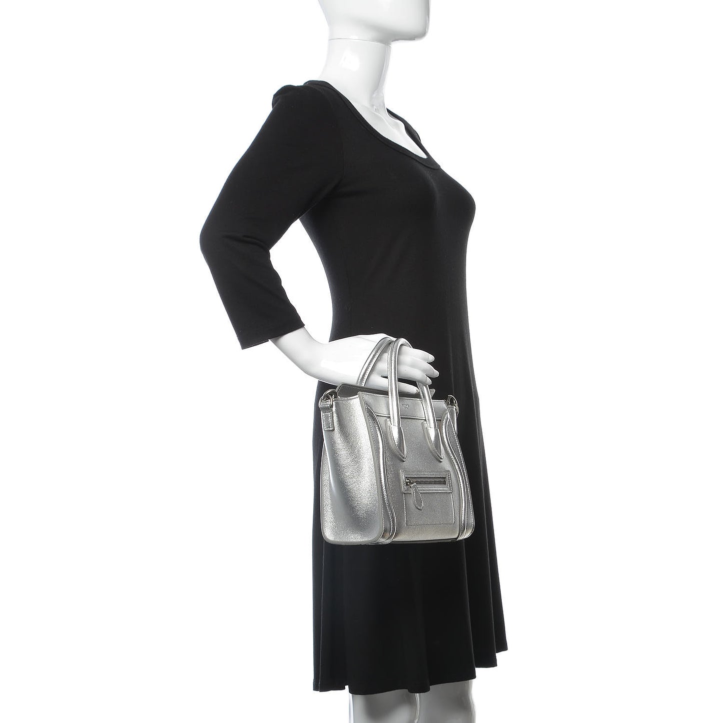 Laminated Lambskin Nano Luggage Silver