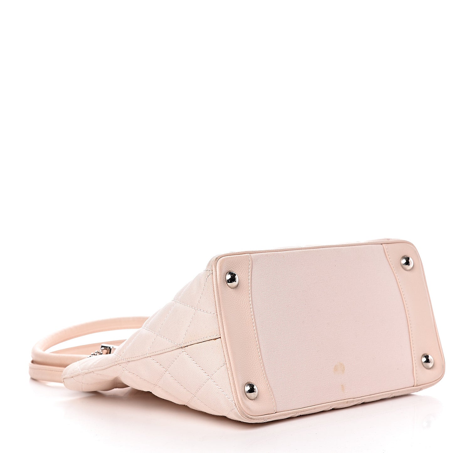 Canvas Quilted Medallion Tote Light Pink