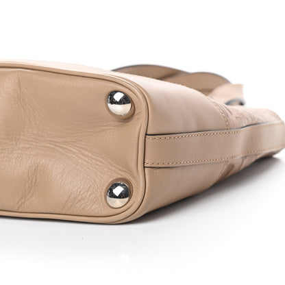 Gucci Calfskin Horsebit Embossed Tote Light Brown 10 of 12