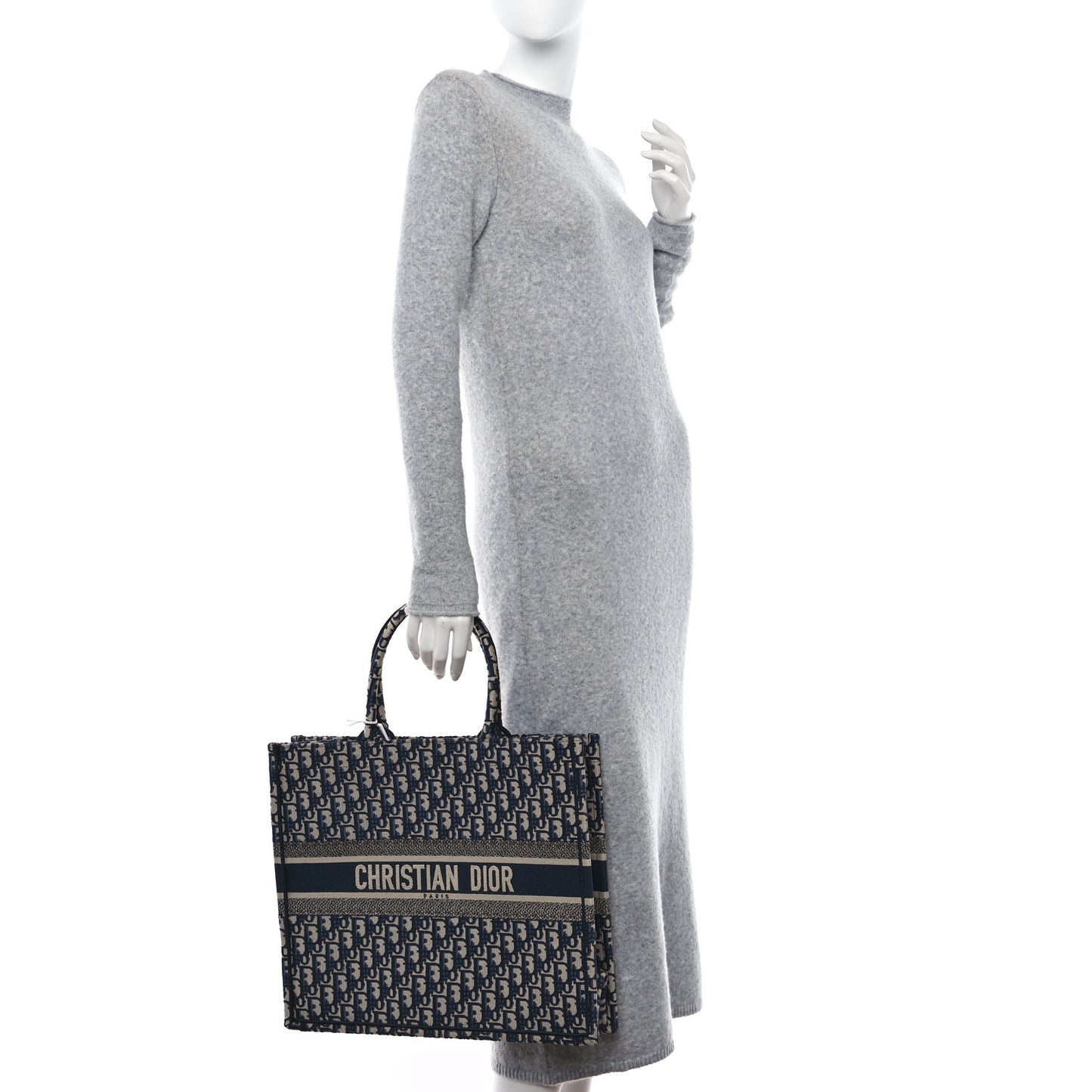 CHRISTIAN DIOR Oblique Large Book Tote Blue Multicolor