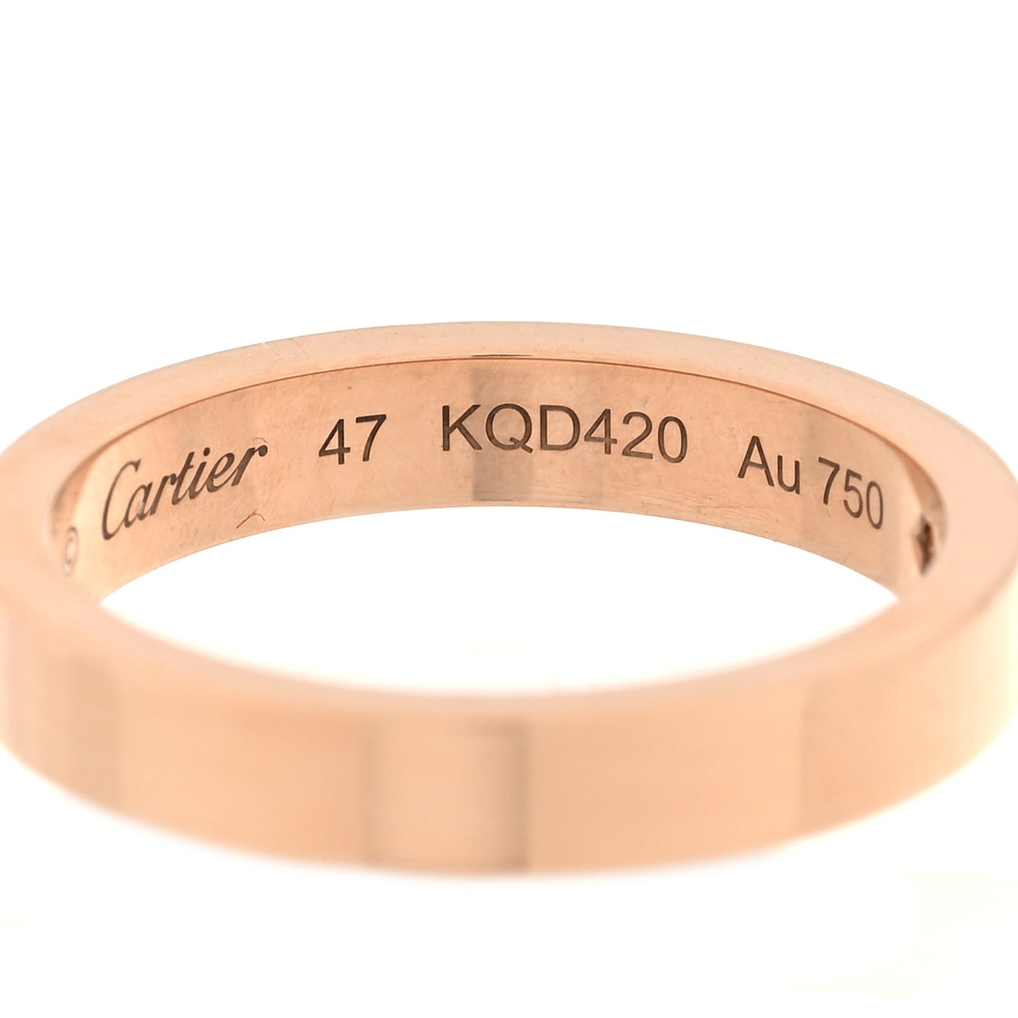 18K Pink Gold Diamond 3mm C De Cartier Wedding Band Ring 47 4