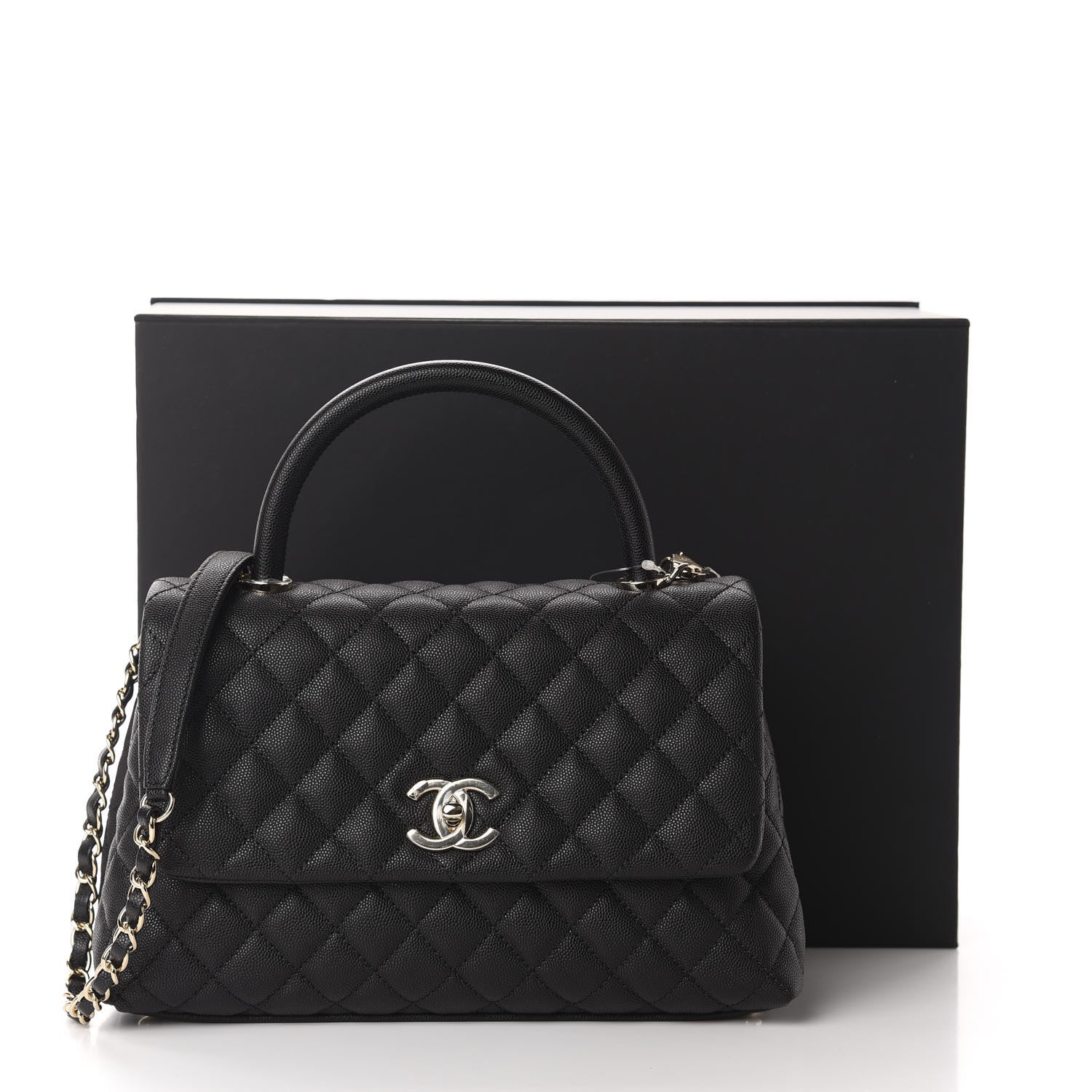 Chanel Caviar Quilted Small Coco Handle Flap Black 12 of 12