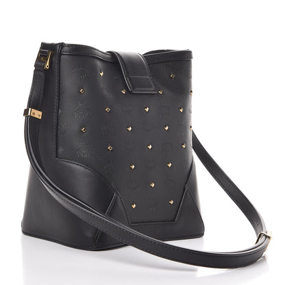 MCM Coated Canvas Mini Claudia Studs Crossbody Bag Black 3 of 7