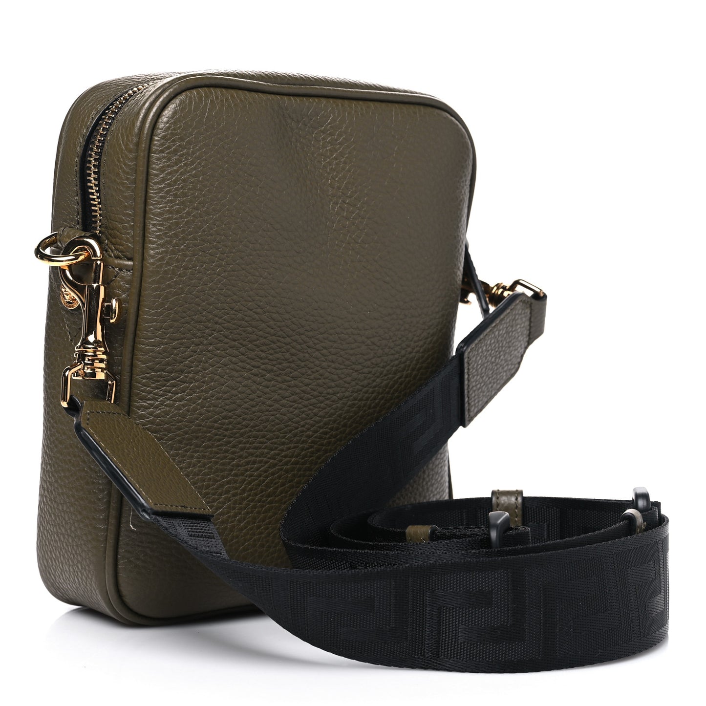 Grained Calfskin Small Medusa Messenger Bag Khaki