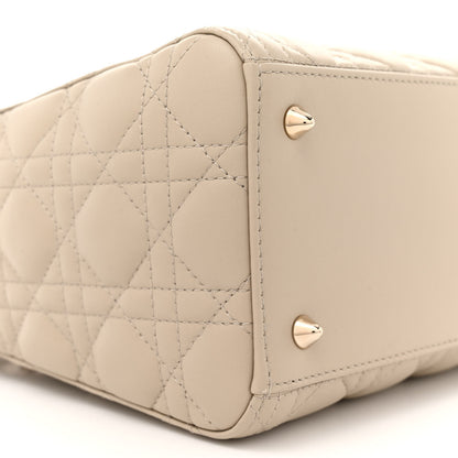 Christian Dior Lambskin Cannage Medium Lady Dior Beige 9 of 12