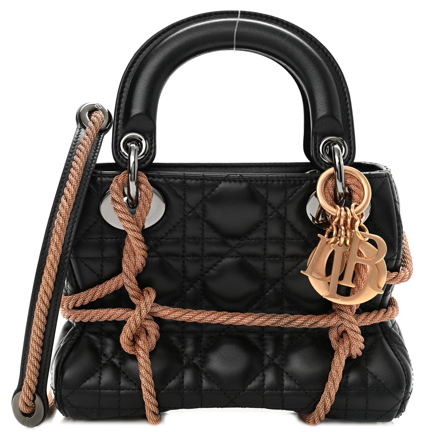 Christian Dior Lambskin Cannage Mini Morgane Tschiember Lady Dior Black 1 of 10