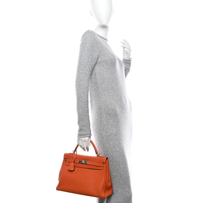 Hermes Togo Kelly Retourne 32 Orange 2 of 15