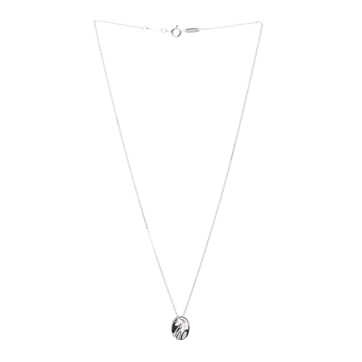 Tiffany Sterling Silver Elsa Peretti Zodiac Aquarius Pendant Necklace 3 of 4