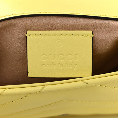 Gucci Calfskin Matelasse Super Mini GG Marmont Shoulder Bag Banana 6 of 12