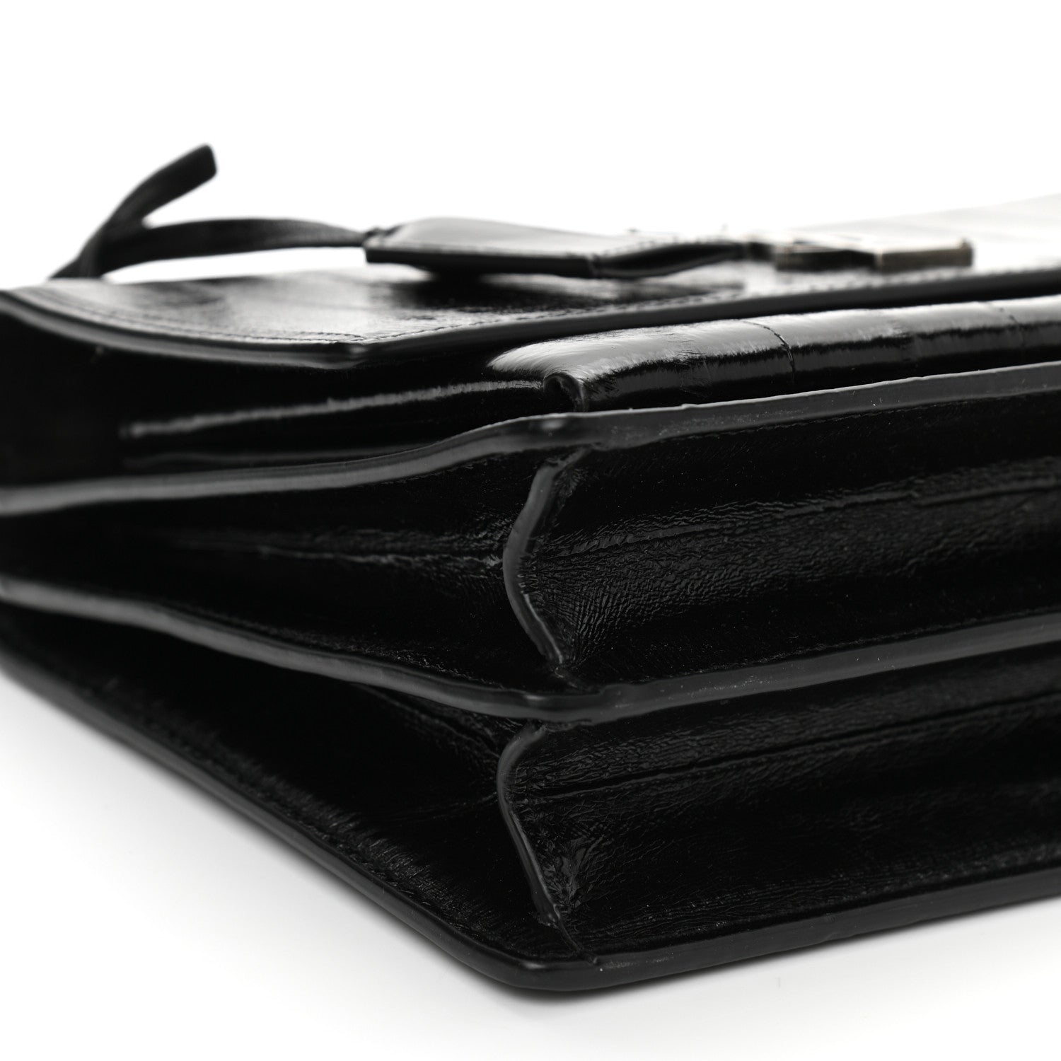 Saint Laurent Glossy Eelskin Medium Monogram Sunset Black 8 of 10