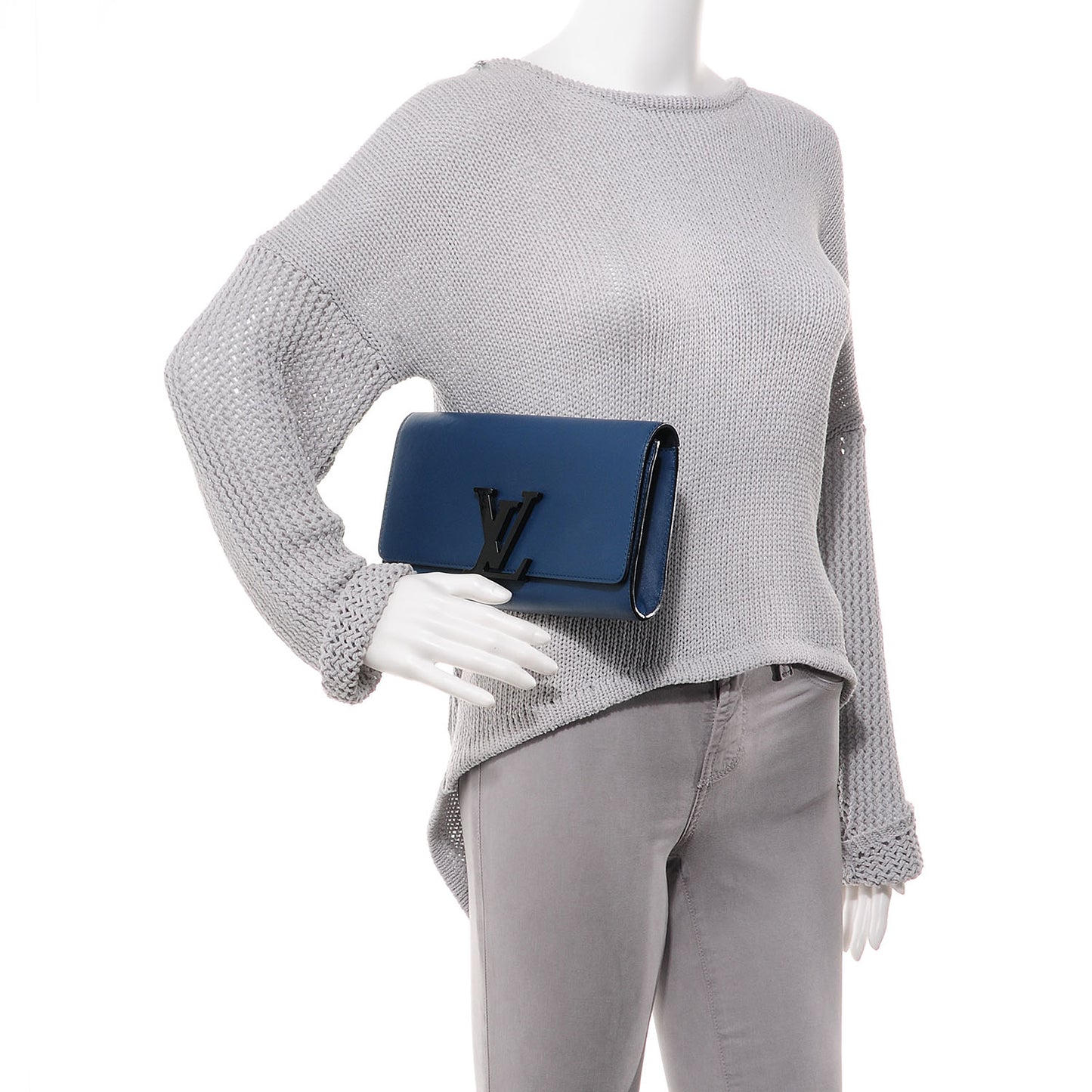 Calfskin Louise Clutch Blue
