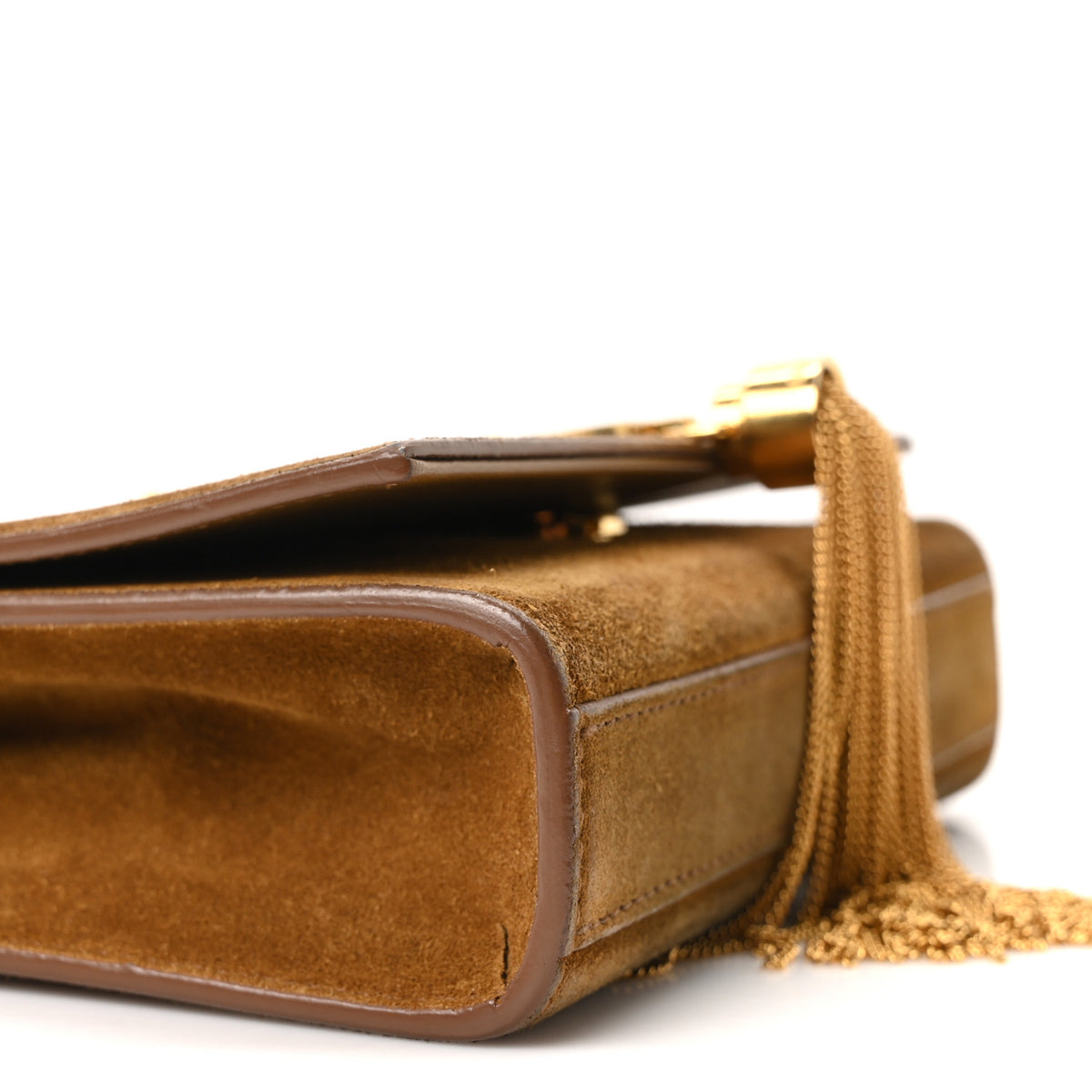 Saint Laurent Suede Small Classic Monogram Kate Tassel Satchel Light Ochre 9 of 10