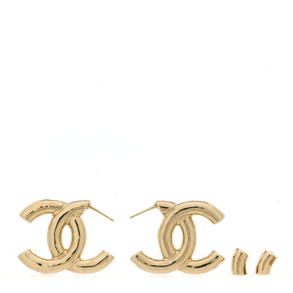 Chanel Metal Large CC Earrings Light Gold 4 of 5
