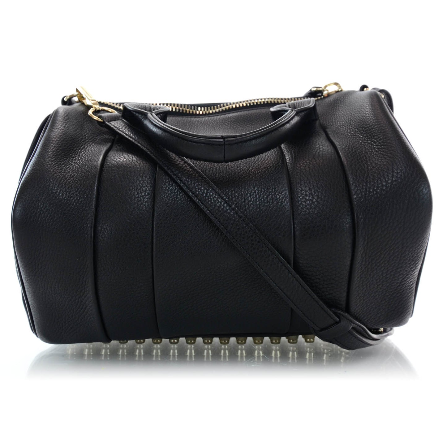 Leather Rocco w Light Gold Hardware Black