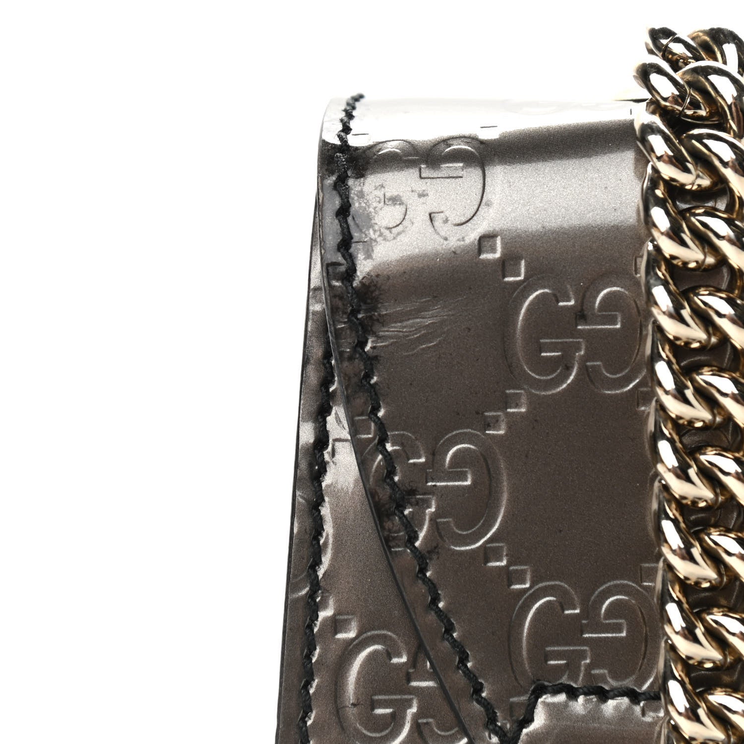 Gucci Shine Guccissima Medium Emily Chain Shoulder Bag Sasso 12 of 13