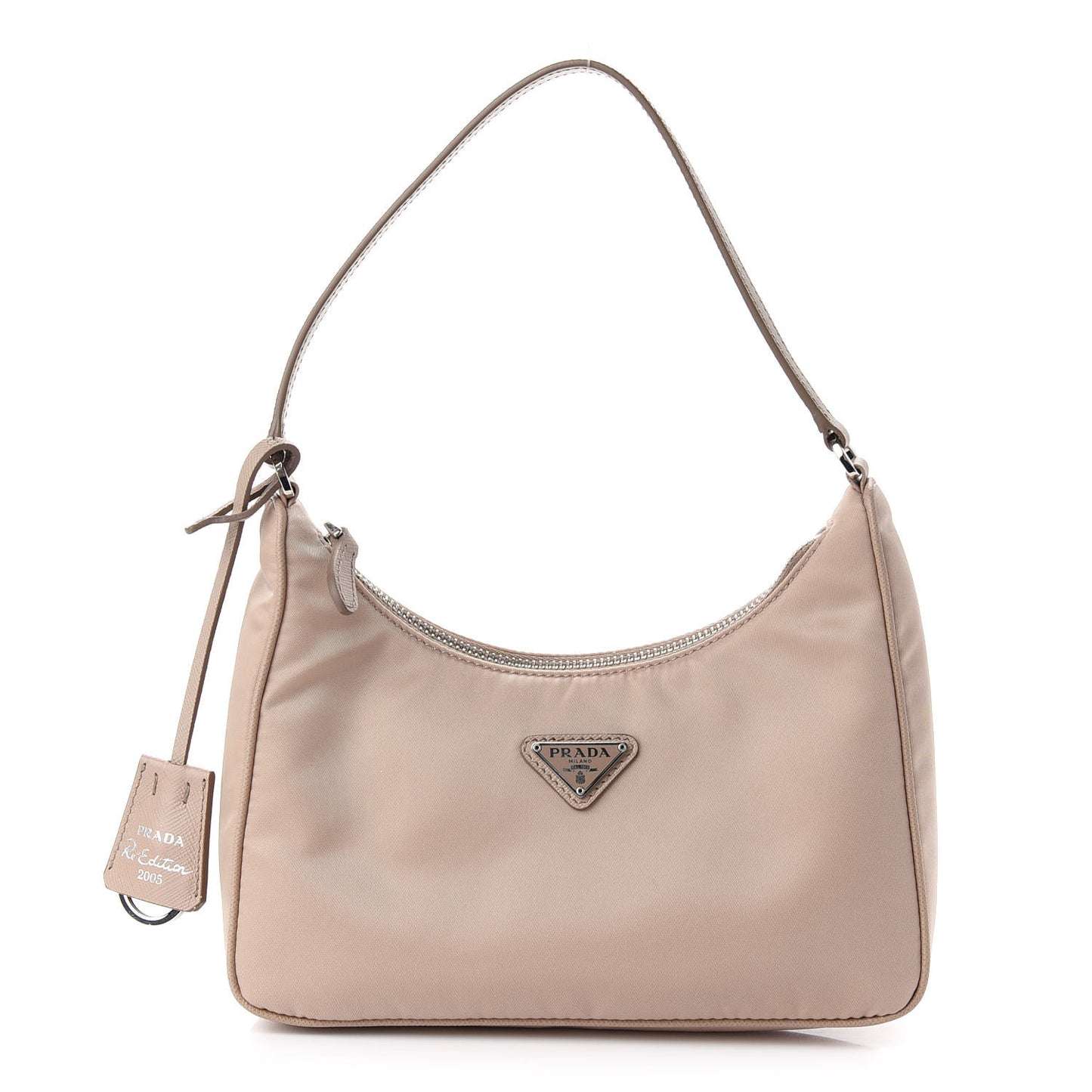 Re-Nylon Saffiano Mini Re-Edition 2005 Bag Cammeo
