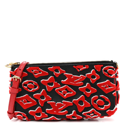Louis Vuitton X UF Tufted Monogram Pochette Accessories Black Red 1 of 11