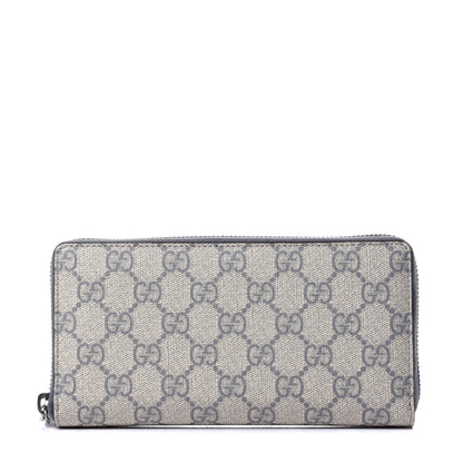 Gucci GG Supreme Monogram GG Pierce Zip Around Wallet Ecru Grigio 1 of 11