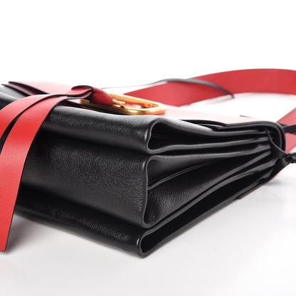 Valentino Garavani Smooth Calfskin Medium Vring Shoulder Bag Rouge Pur Cerise Black 6 of 8