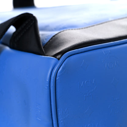 MCM Calfskin Visetos Diamond Print Backpack Blue 9 of 15