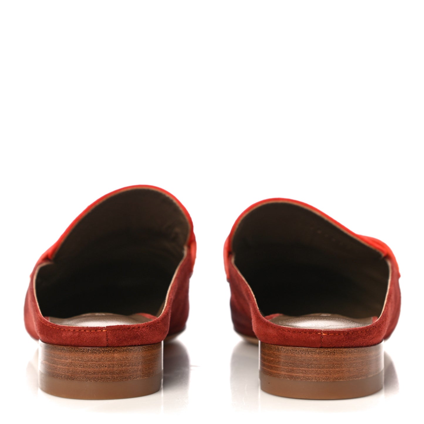 Velvet Goatskin Rivoli Mules 36 Brun Acajou