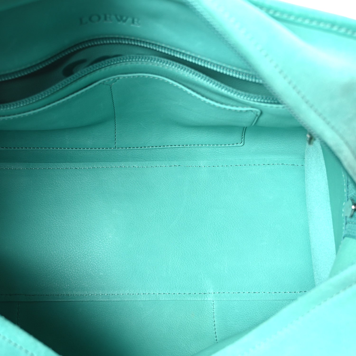 Loewe Suede Calfskin Amazona 28 Turquoise 5 of 9